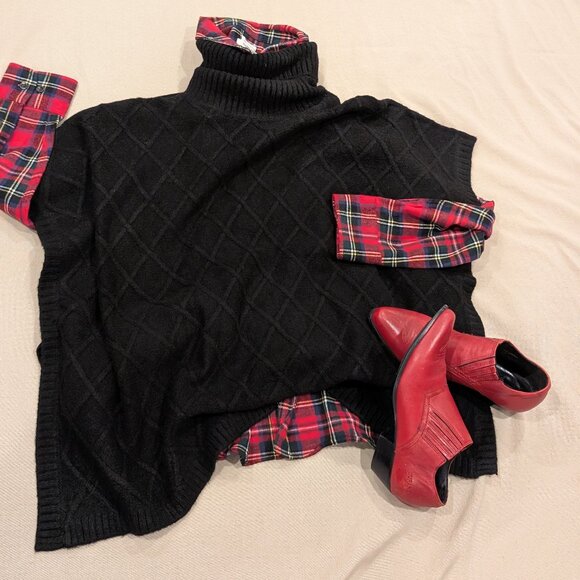 Loft Cable Turtleneck Poncho - Women's sz XS - Picture 6 of 7